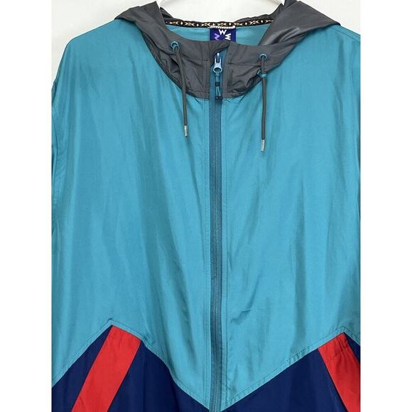 Without Walls Men's Size XL Multicolor Hoodie Jacket Two Way Zipper Windbreaker - Picture 4 of 10